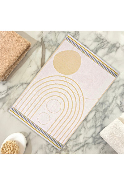 KUT FLY Soft Bohemian Head Towel - Beige / Mustard - 50X70 cm