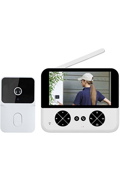 AyrStore Video Kapı Zili Kamerası Kablosuz Abonelik Yok 4.3 inç IPS Ekran Yük...