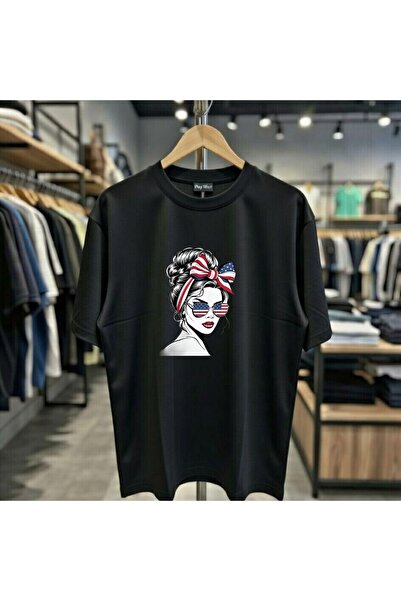 playwear Μπλουζάκι America Gözlük Girl με στάμπα, 100% βαμβακερό, oversized, ...