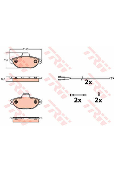 TRW Set de plăcuțe de frână, frână pe disc GDB2141