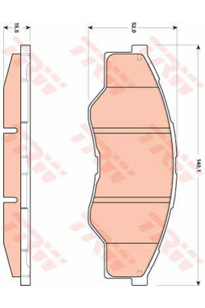 TRW Set plăcuțe de frână, frână pe disc GDB3500