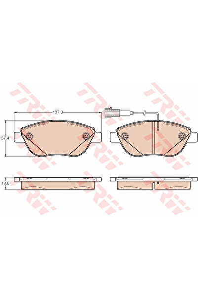 TRW Set plăcuțe de frână, frână pe disc GDB2001