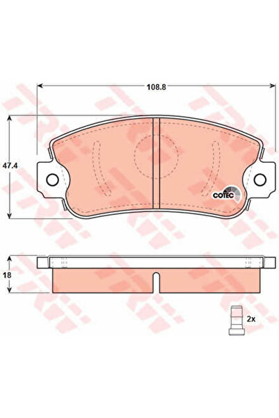 TRW Σετ τακάκια φρένων, δισκόφρενο GDB297
