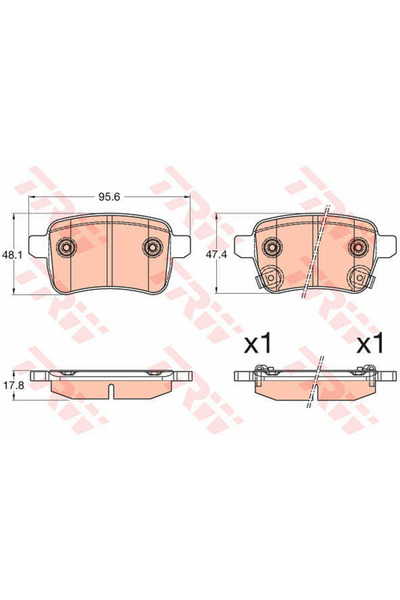 TRW Set plăcuțe de frână, frână pe disc GDB2032