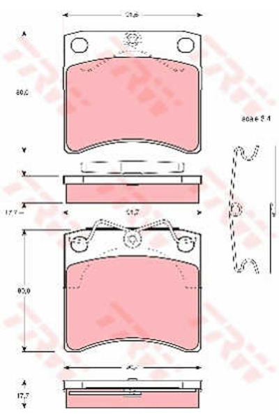 TRW Set plăcuțe de frână cu disc, frână cu disc GDB791