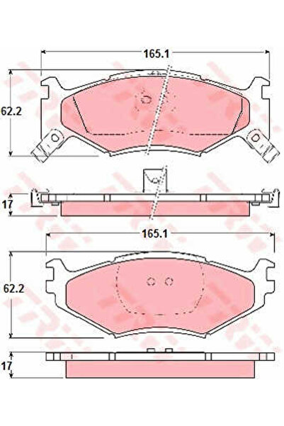 TRW Σετ τακάκια φρένων, δισκόφρενο GDB1157
