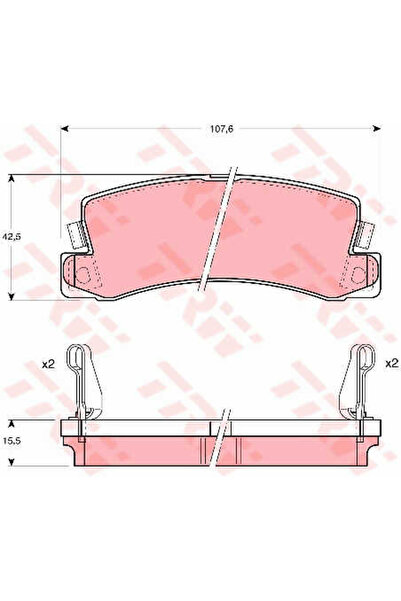 TRW Set plăcuțe de frână, frână pe disc GDB1168