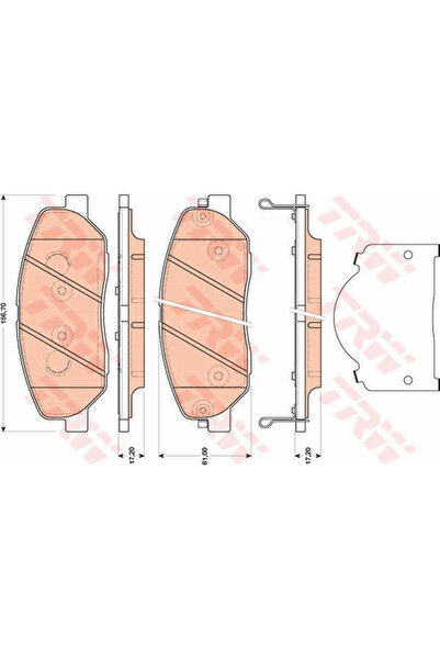 TRW Set plăcuțe de frână, frână pe disc GDB3483