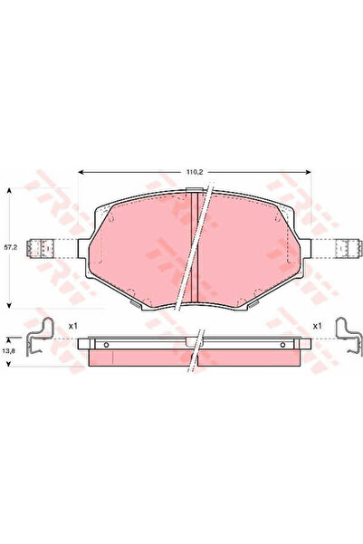 TRW Σετ τακάκια φρένων, δισκόφρενο GDB3103