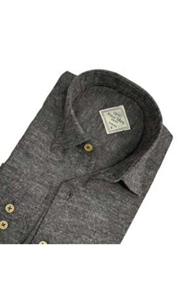 EREN STYLE Cămașă clasică din țesătură de flanel de iarnă, 100% bumbac, cu mâ...