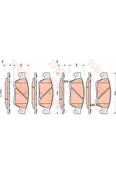 TRW Set plăcuțe de frână, frână pe disc GDB3503