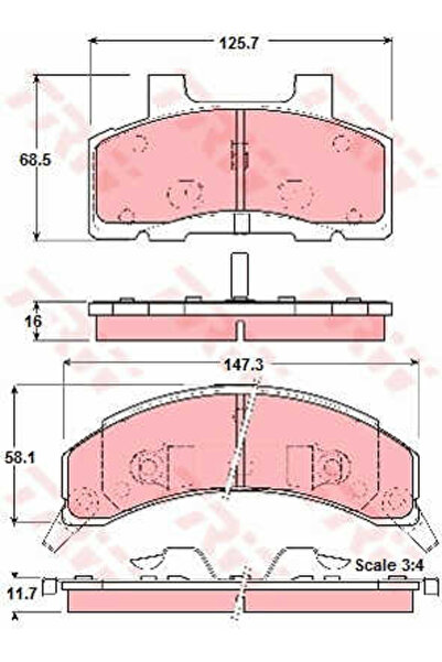 TRW Set plăcuțe de frână, frână pe disc GDB4005