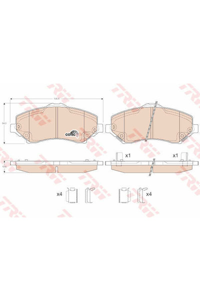TRW Σετ τακάκια φρένων, δισκόφρενο GDB4605