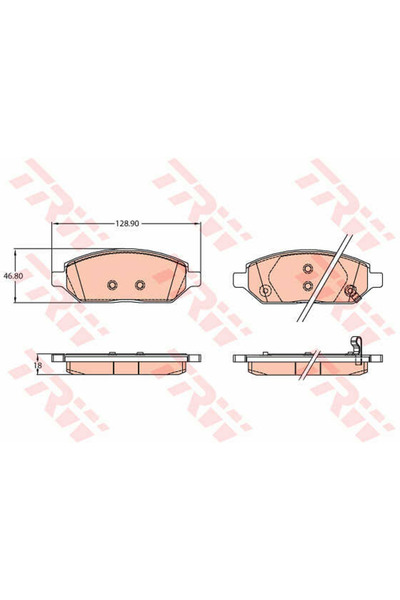 TRW Set de plăcuțe de frână, frână pe disc GDB2135