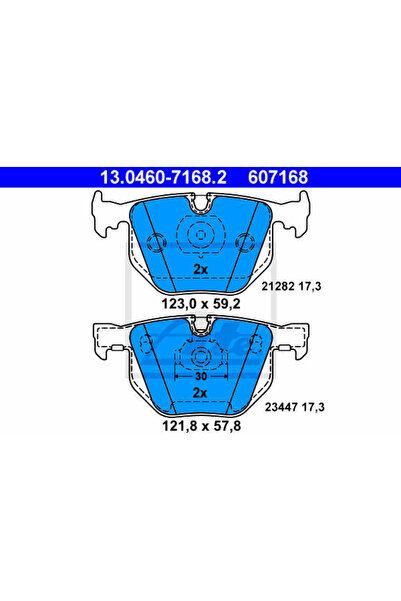 Ate Σετ τακάκια φρένων, δισκόφρενο 13.0460-7168.2 BMW 7