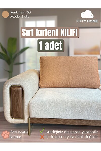 Fifty Home 1 Pcs Large Backrest Cushion Covers - Cushion Pillow Covers with Z...