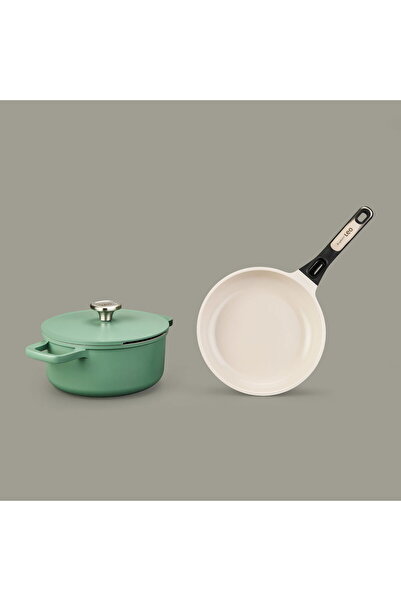 KUT FLY Leo Phantom Non-Stick Leather N Pot and Frying Pan with Lid - Green /...