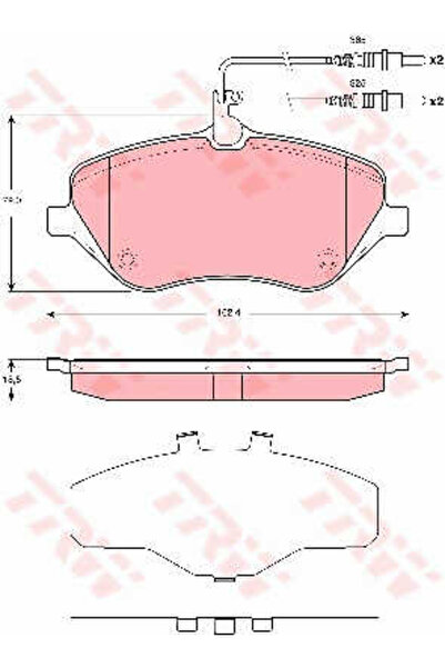 TRW Set plăcuțe de frână, frână pe disc GDB1663