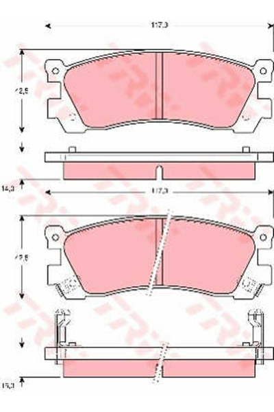 TRW Set plăcuțe de frână, frână cu disc GDB3264