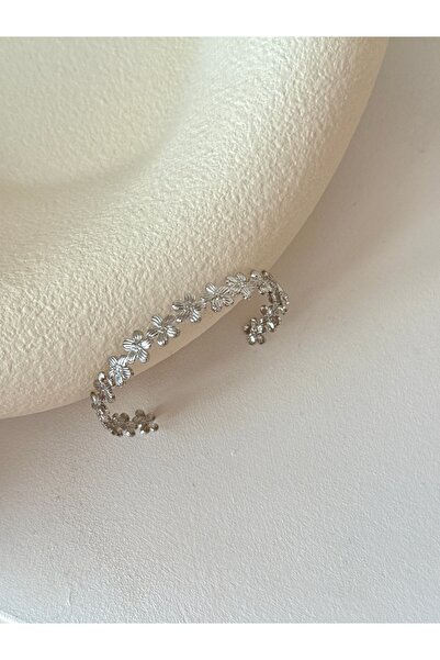 YOUES JEWELRY Steel Daisy Pattern Minimal Adjustable Bracelet Women's Bracelet