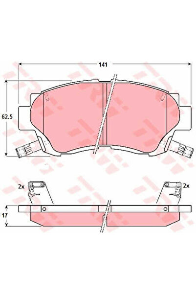 TRW Σετ τακάκια φρένων, δισκόφρενο GDB1142