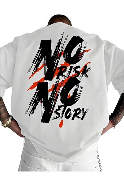 MARKATEM تي شيرت نوريسك مطبوع كبير الحجم بتصميم عصري