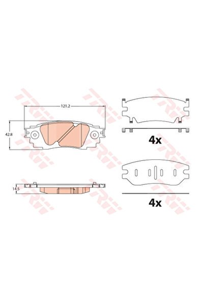 TRW Set plăcuțe de frână, frână cu disc GDB2183