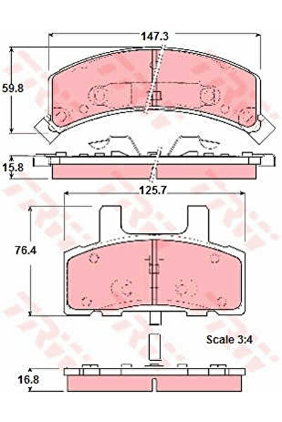 TRW Set plăcuțe de frână, frână pe disc GDB1273
