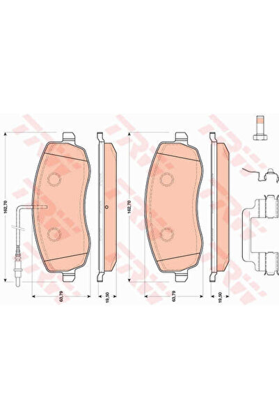 TRW Set plăcuțe de frână, frână pe disc GDB1820