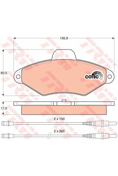 TRW Σετ τακάκια φρένων, δισκόφρενο Gdb1101 Citron Xantia/Xantia Break