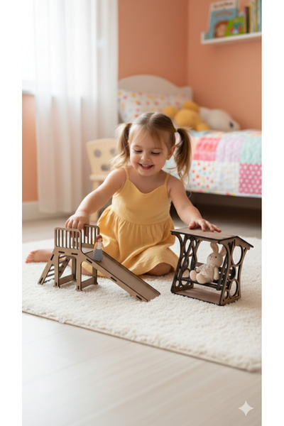 HAKFA TASARIM Wooden Swing and Slide