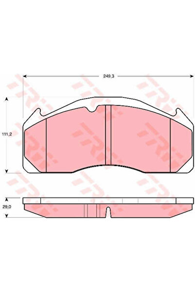 TRW Σετ τακάκια φρένων, δισκόφρενο Gdb5085 Volvo B12/B9/Fh