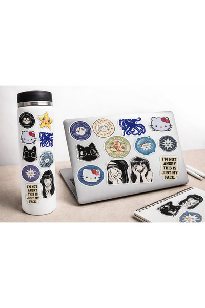 Limitless Design مجموعة ملصقات كاواي وألترناتيف مقاس 22x30 سم - لتزيين اللابت...