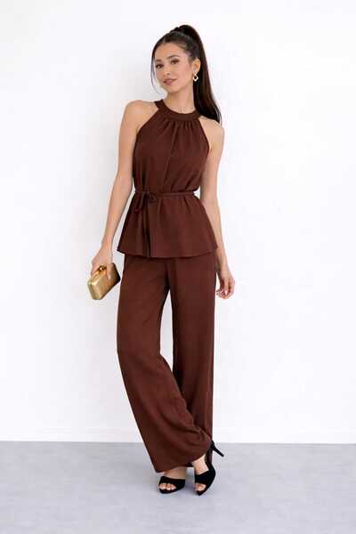 lubiti Halter Neck Bell Tie-Detail Modal Set