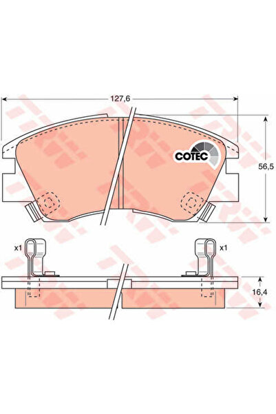 TRW Set plăcuțe de frână, frână pe disc GDB729