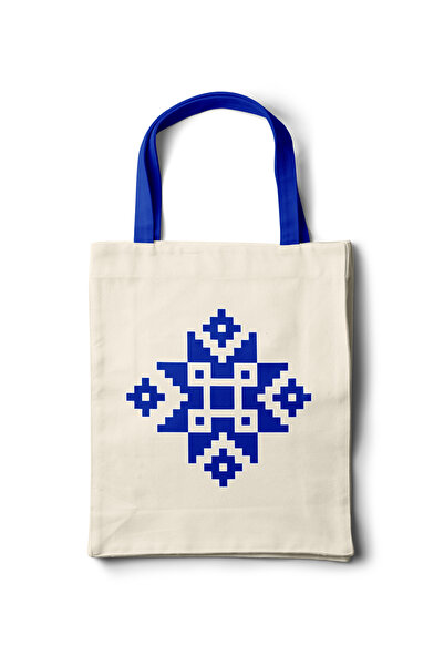 INKD قماش فني حقيبة – تصميم تقليدي بـ سجادة كليم نقوش - 35x40