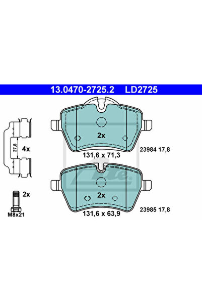 Ate Σετ placute frana, frana disc 13.0470-2725.2