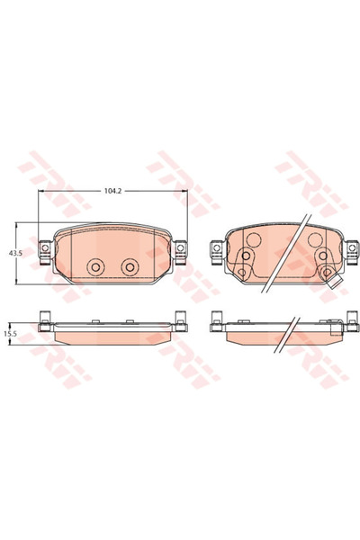 TRW Σετ τακάκια φρένων, δισκόφρενο GDB2172