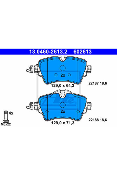Ate Σετ Placute Frana,Frana Disc 13.0460-2613.2 Bmw 2 Active Tourer/2 Active ...