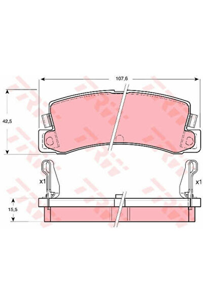 TRW Σετ τακάκια φρένων, δισκόφρενα Gdb730 Holden Nova Hatchback/Nova Sedan To...