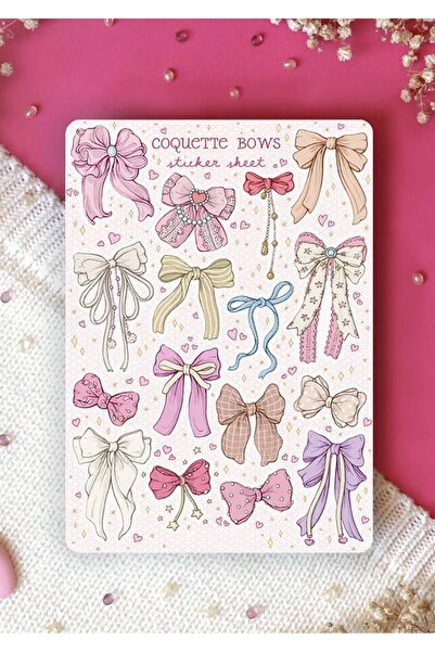 LABELOVE مجموعة ملصقات Coquette Bows مقاس A5 - ملصقات تزيينية ذات طابع فيونك ...
