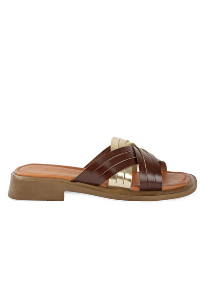 Pegia Leather Cross Strap Women's Slipper Dg6089