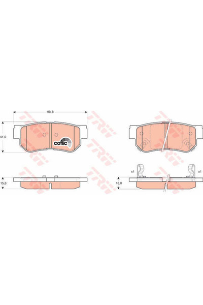 TRW Set plăcuțe de frână, frână pe disc GDB3284