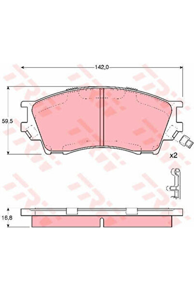 TRW Σετ τακάκια φρένων, δισκόφρενο Gdb3230 Eunos 800 Λιμουζίνα Ford Australia...