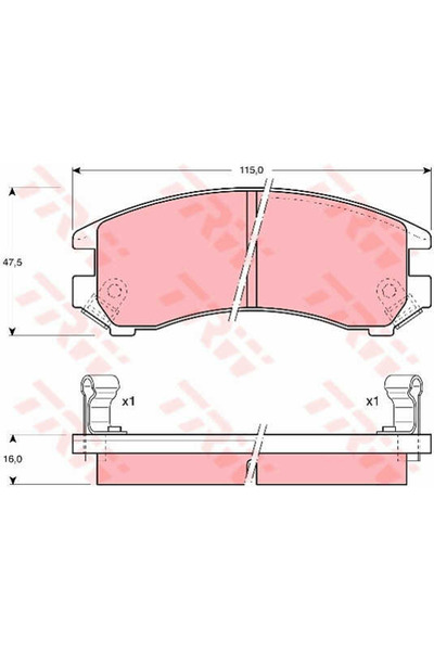 TRW Σετ τακάκια φρένων, δισκόφρενο GDB882