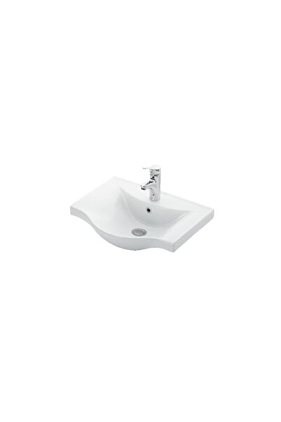 ÖZCEDEN Yıldız 45 cm Beyaz-Selenit MDF Seramik Lavabolu Asma Banyo Alt Dolabı