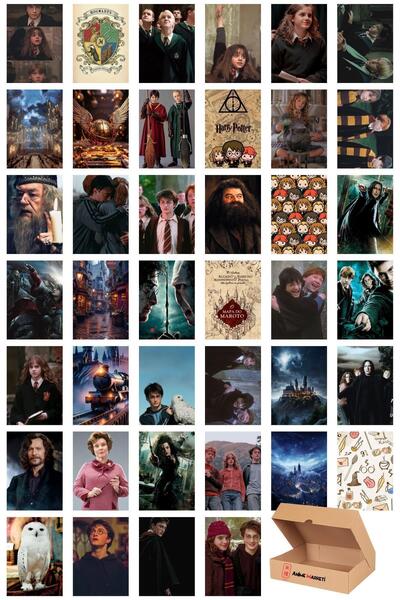 moontime alaçatı Harry Potter Temalı Duvar Posteri Seti - 40 Adet Yapışkanlı ...