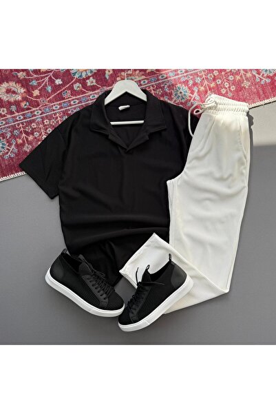 KONSEPT35 Men's Polo Collar Ottoman Lower and Upper Combination