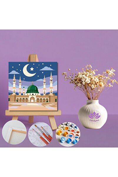 LİLYHOBBYLAND Mini Sayılarla Boyama İslami Eserler Kiti 20X20 cm-Mescid-i Neb...