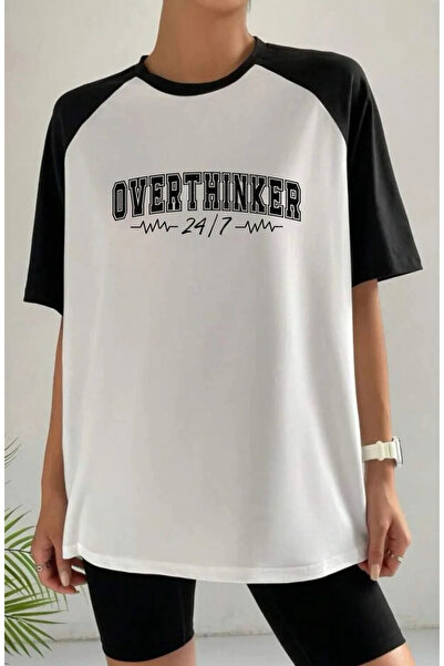 SUNFREE Mix Slogan Printed Raglan Sleeve Cotton in Oversized Sports Tshirt